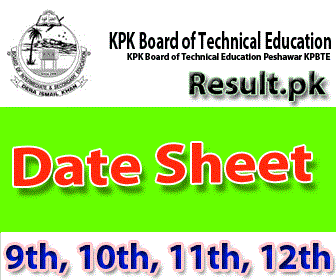 kpbte Date Sheet 2024 class DAE, DBA, DIT, D.Com, DDM, DHO, Short Courses